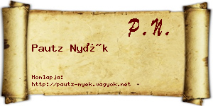 Pautz Nyék névjegykártya